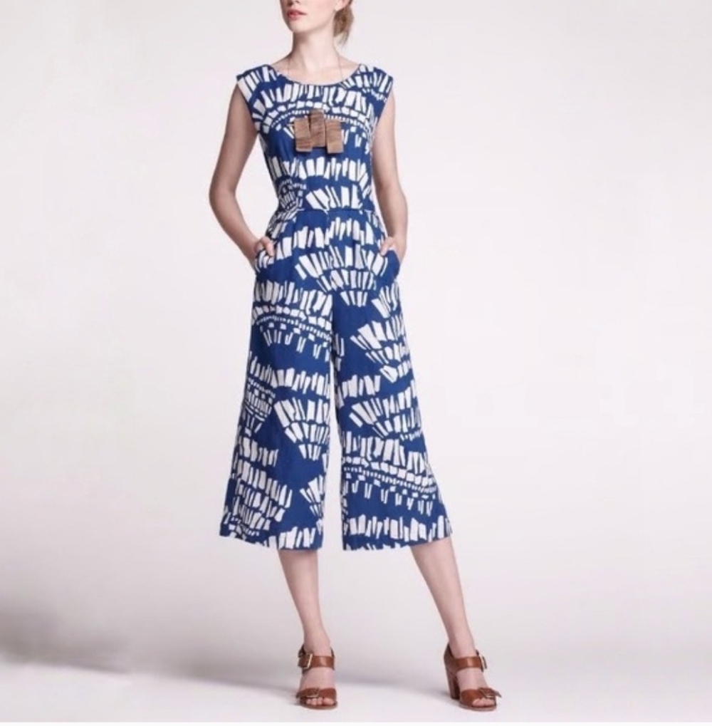Anthropologie | Corey Lynn Calter | In A Day Open Tie Back Jumpsuit Size L Linen